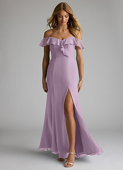 Azazie Sophie Bridesmaid Dresses Wisteria A-Line Off the Shoulder Chiffon Convertible Dress image1