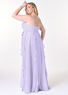 Azazie Peyton Bridesmaid Dresses Lilac A-Line Ruched Chiffon Dress image10