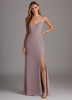 Azazie Manila Final Sale Dusk Sheath V-Neck Chiffon Dress image1