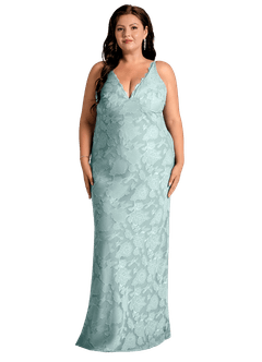 Azazie Tianna Brudtärnklänningar Klä av Tubklänning i Blommig Utbrändhet Spets Dimma image8