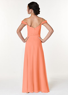 Azazie Alivia Junior Jurk van Chiffon met A-Lijn Off the Shoulder Zonsondergang image2