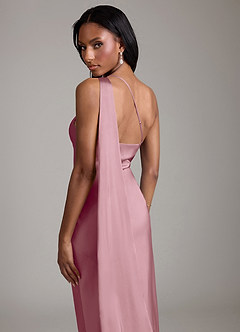 Azazie Juniper Bridesmaid Dresses Vintage Mauve Mermaid One Shoulder Stretch Satin Dress image2