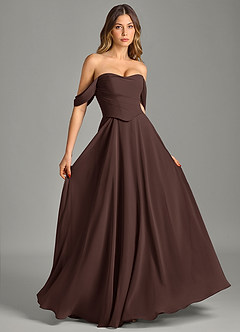 Azazie Chelsey Final Sale Lemon Sorbet A-Line Off the Shoulder Chiffon Convertible Dress image5