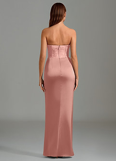Azazie Emilia Bridesmaid Dresses Rosette Mermaid Strapless Stretch Satin Dress image2