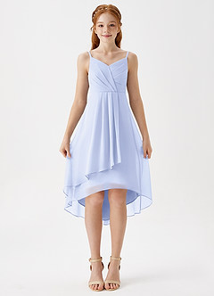 Azazie Mariam Junior Abito A-Line in Chiffon Plissettato Lavanda image4