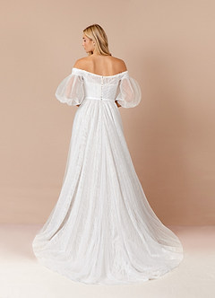 Azazie Vendela Wedding Dresses Diamond White Ball-Gown Sequins Tulle Dress image2