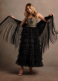 Leia Black Ruffle Maxi Dress image4