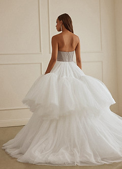 Christian Siriano Bridal for Azazie 2007 Robes de mariée Robe Princesse en Tulle Paillettes Blanc Diamant Cacao image4