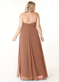 Azazie Tessie Bridesmaid Dresses Bronzer A-Line V-Neck Pleated Chiffon Dress image7