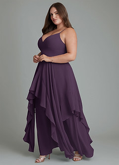 Azazie Zaina Bridesmaid Dresses Plum A-Line Chiffon Dress image11
