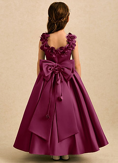 Azazie Eden vestidos de niña de las flores Vestido Mora de Satin Mate de Vestido de princesa con Plisado image1