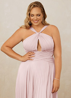 Christian Siriano Bridal for Azazie 1009 Bridesmaid Dresses Blushing Pink A-Line Pleated Chiffon Dress image13