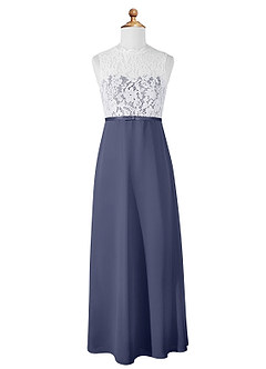 Azazie Rana Junior Stormy A-Line Lace Chiffon Dress image5