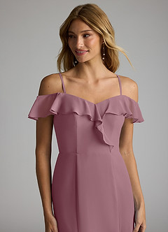 Azazie Sophie Bridesmaid Dresses Vintage Mauve A-Line Off the Shoulder Chiffon Convertible Dress image2