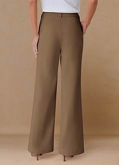 front Marina Tryffel Raffinerade vävda raka byxor