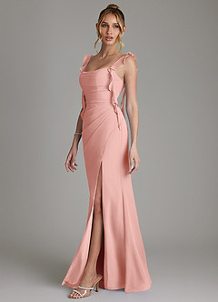 Azazie Jessamine Bridesmaid Dresses Rosette Mermaid Corset Chiffon Dress image5