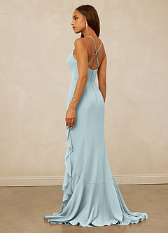 Christian Siriano Bridal for Azazie 1006 Bridesmaid Dresses Mist Mermaid Ruched Chiffon Dress image2
