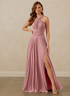 Christian Siriano Bridal for Azazie 1009 Bridesmaid Dresses Dusty Rose A-Line Pleated Chiffon Dress image2