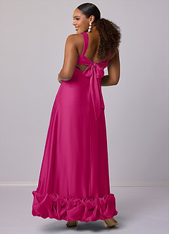 Barbie ♥ Azazie Final Sale Bermuda A-Line with Pockets Stretch Satin Dress image7