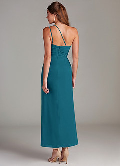 Azazie Eren Bridesmaid Dresses Ink Blue Mermaid One Shoulder Chiffon Dress image7