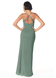 Azazie Ashana Bridesmaid Dresses Eucalyptus Sheath Sweetheart Lace Mesh Dress image4