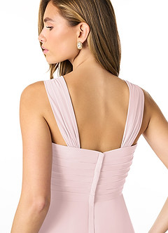 Azazie Kaitlynn Abiti da Damigella Abito Convertibile Impero in Chiffon Increspato Rosa Rossore image7