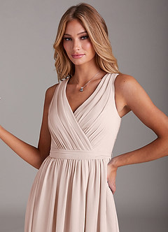 Azazie Kingsley Bridesmaid Dresses Rose Petal A-Line Lace Chiffon Dress image6