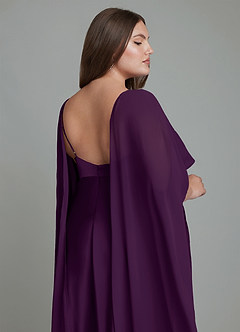 Azazie Stefania Bridesmaid Dresses Grape A-Line Stretch Satin Dress image15