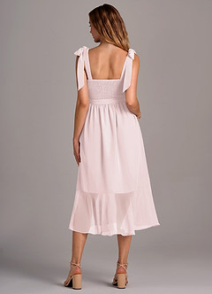 Azazie Deb Bridesmaid Dresses Blushing Pink A-Line with Pockets Chiffon Convertible Dress image6