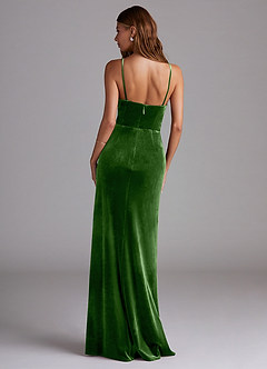 Azazie Maci Bridesmaid Dresses Ivy Sheath Pleated Velvet Dress image2