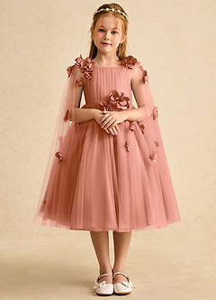 Azazie Staria vestidos de niña de las flores Vestido de Mai Tai de Tul de Princesa con Volante image1