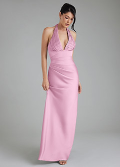 Azazie Torrance Robes de demoiselle d'honneur Robe Sirène en Satin extensible Corset Rose Bonbon image5