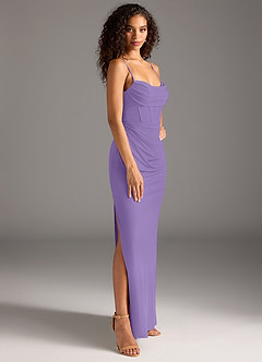 Azazie Mai Bridesmaid Dresses Tahiti Sheath Pleated Mesh Dress image4
