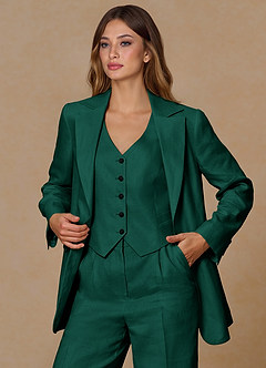 front Belicia Smeraldo Blazer in lino 100%