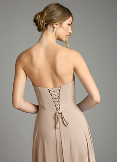 Azazie Ayla Abiti da Damigella Abito A-Line in Chiffon Scollo a Cuore Taupe image11