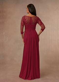 Azazie Calanthe Mother of the Bride Dresses Burgundy A-Line Scoop Chiffon Dress image3