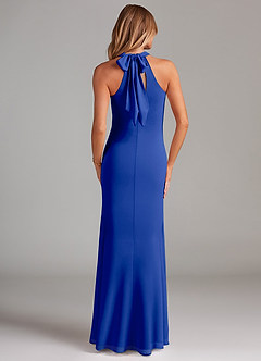Azazie Doretta Abiti da Damigella Abito Sirena in Chiffon Plissettato Blu Reale image2