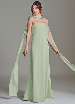 Azazie Ilana Bridesmaid Dresses Dusty Sage A-Line Strapless Chiffon Dress image5