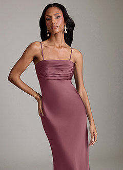 Azazie Saylor Bridesmaid Dresses Desert Rose Mermaid Strapless Stretch Satin Dress image3