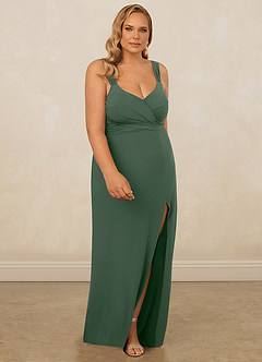 Christian Siriano Bridal for Azazie 1010 Bridesmaid Dresses Wrap V-Neck Luxe Knit Mermaid Dress image14