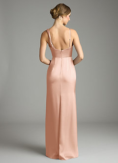 Azazie Samara Suknie dla druhen Syrena Pofałdowany Satyna elastyczna Do ziemi Sukienka image2