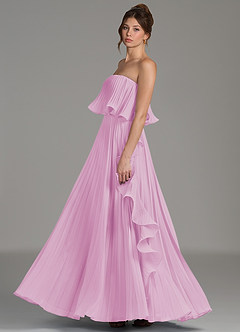 Azazie Alexia Bridesmaid Dresses Candy Pink A-Line Ruched Chiffon Dress image5