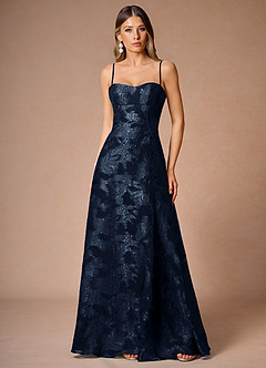 Hollis Navy Lace Back Maxi Dress | Azazie CA