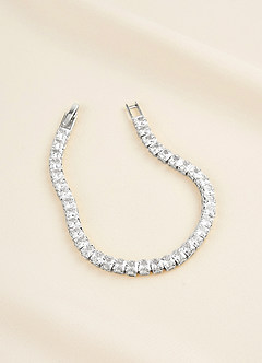 front Pulsera de tenis gruesa de cristal