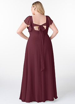 Azazie Syenna Bridesmaid Dresses Cabernet A-Line Ruched Chiffon Dress image7