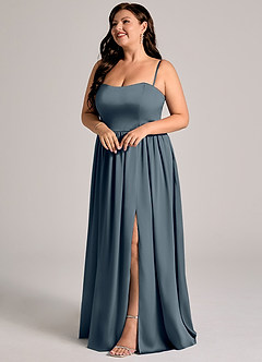 Azazie Calianna Bridesmaid Dresses Twilight A-Line Off the Shoulder Stretch Satin Convertible Dress image10