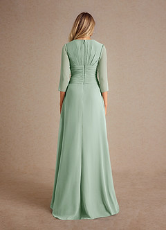 Azazie Mayfield Abiti per la Madre della Sposa Abito A-Line in Chiffon Plissettato Agave image3