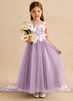 Azazie Mixie Flower Girl Dresses Wisteria Ball-Gown Lace Dress image6