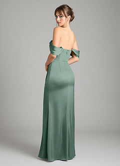 Azazie Johana Vestidos de damas de honor Vestido de Eucalipto de Satén Elástico de Corte Sirena Convertible con Vestidos sin tirantes image8