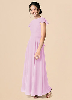 Azazie Payton Candy Pink A-Line Bow Chiffon Dress image5